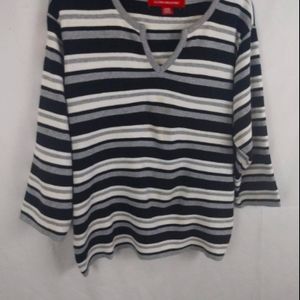 Gloria Vanderbilt Striped Sweater